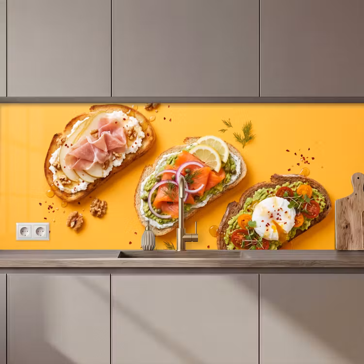 Schienale cucina - Cibo - Pane - Colazione - Moderno - Colorato — 1