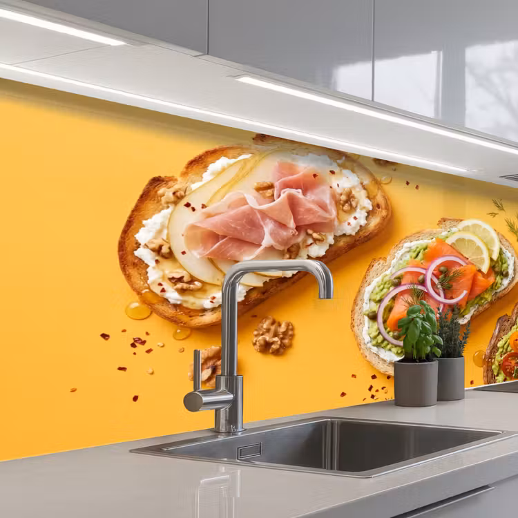 Schienale cucina - Cibo - Pane - Colazione - Moderno - Colorato — 2