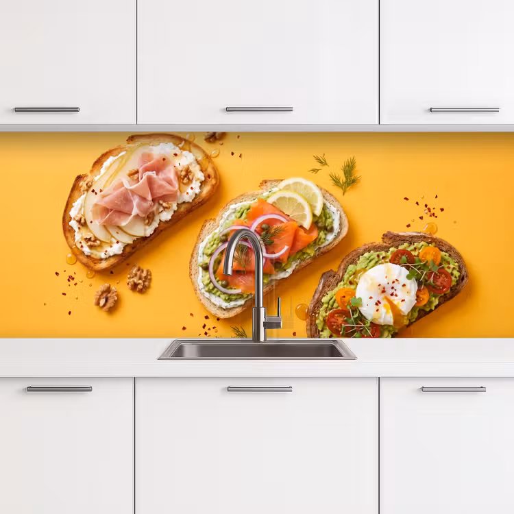Schienale cucina - Cibo - Pane - Colazione - Moderno - Colorato — 4