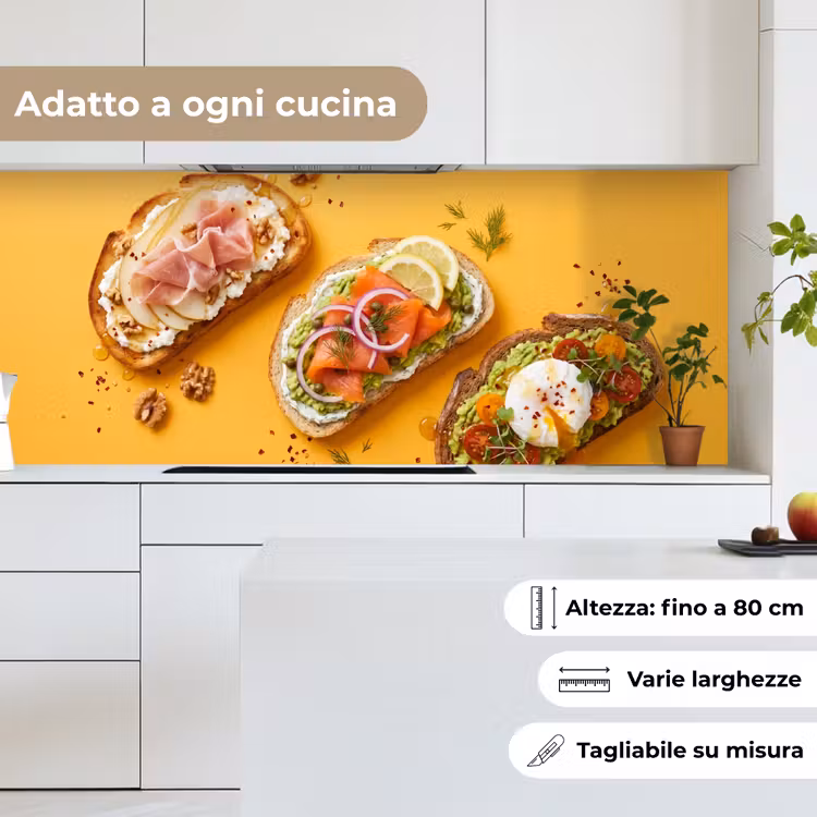 Schienale cucina - Cibo - Pane - Colazione - Moderno - Colorato — 7