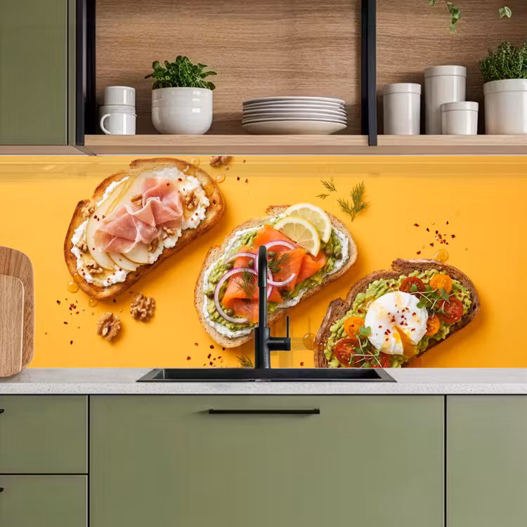 Schienale cucina - Cibo - Pane - Colazione - Moderno - Colorato — 8