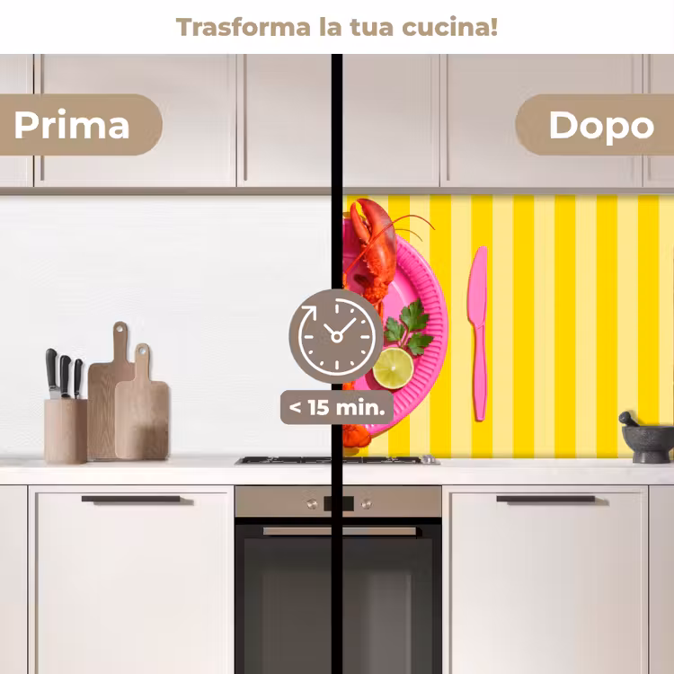 Schienale cucina - Cibo - Rosa - Giallo - Moderno - Culinario — 3
