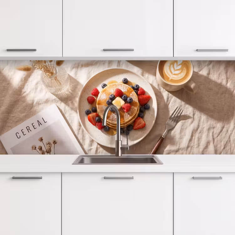 Schienale cucina - Frittelle - Frutti di bosco - Colazione - Moderno - Beige — 4