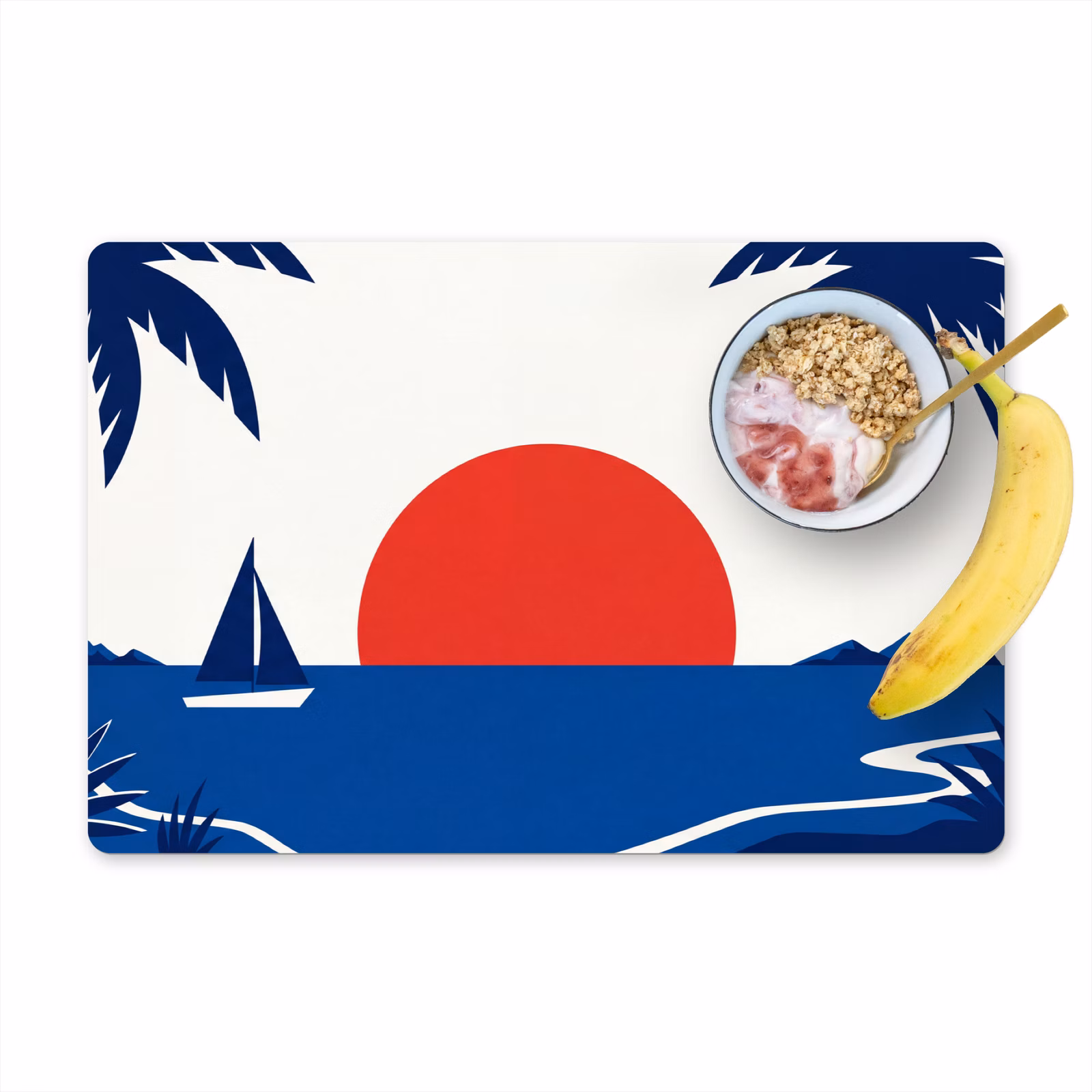 Tovaglietta – 6 pezzi - Tramonto - Mare - Palma - Tropicale - Moderno — 1