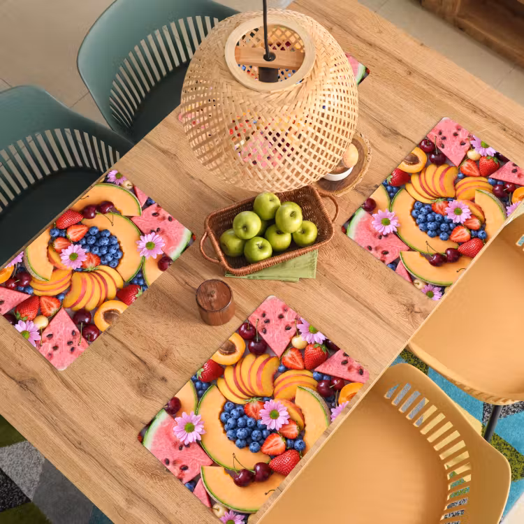 Tovaglietta – 6 pezzi - Cibo - Frutta - Estate - Colorato — 3