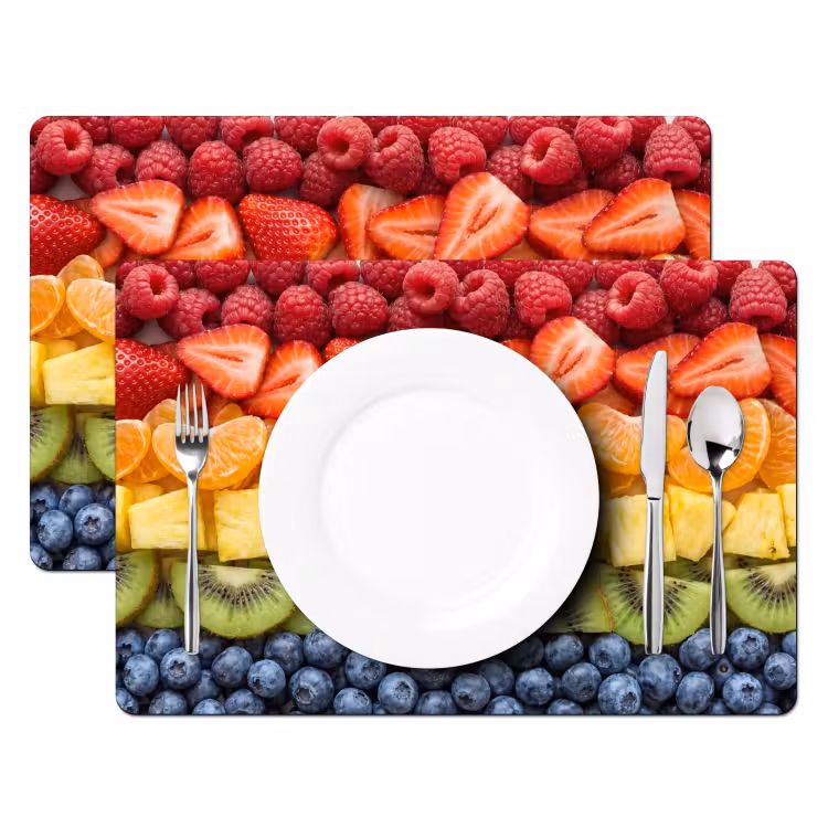 Tovaglietta – 6 pezzi - Frutta - Arcobaleno - Salutare - Colorato — 2
