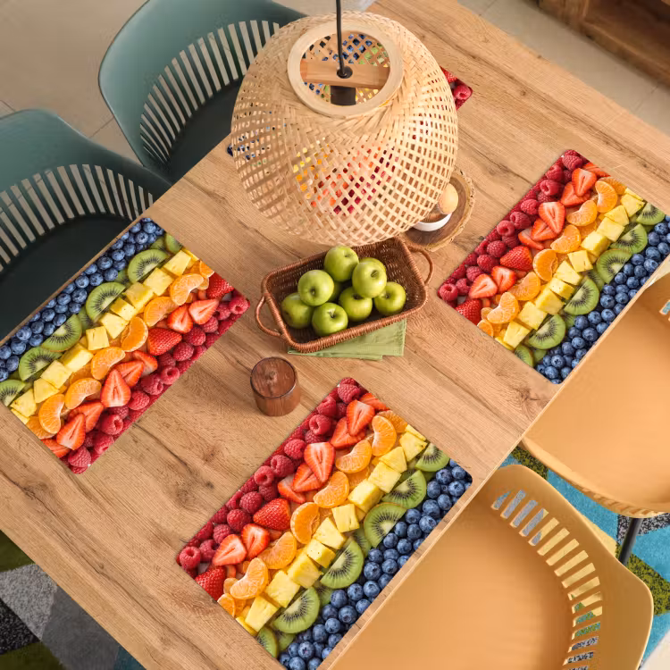 Tovaglietta – 6 pezzi - Frutta - Arcobaleno - Salutare - Colorato — 3