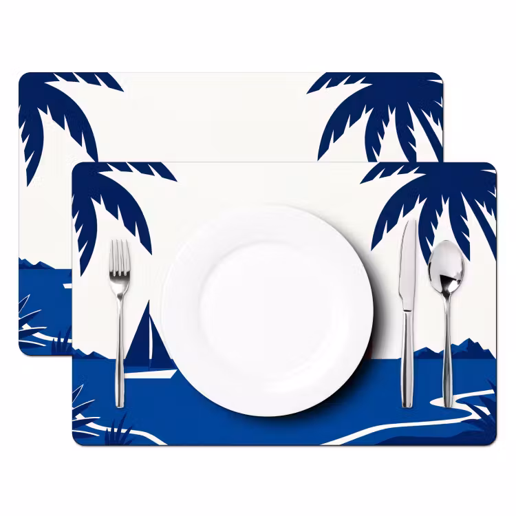 Tovaglietta – 6 pezzi - Tramonto - Mare - Palma - Tropicale - Moderno — 2