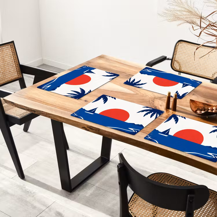 Tovaglietta – 6 pezzi - Tramonto - Mare - Palma - Tropicale - Moderno — 4