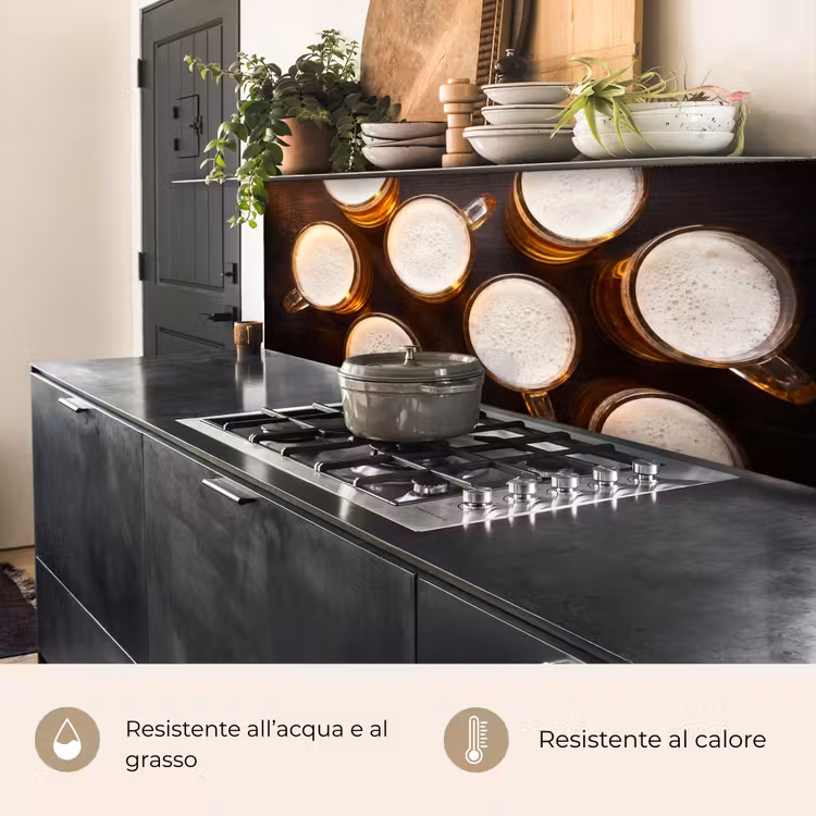 Schienale cucina - Birra - Bicchieri - Schiuma - Legno - Bevande — 5