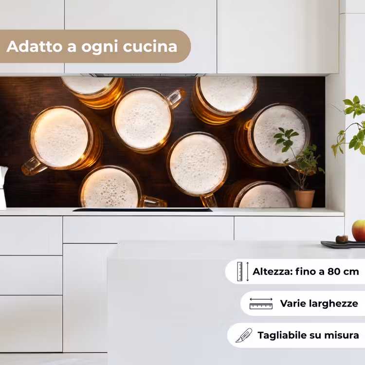 Schienale cucina - Birra - Bicchieri - Schiuma - Legno - Bevande — 7