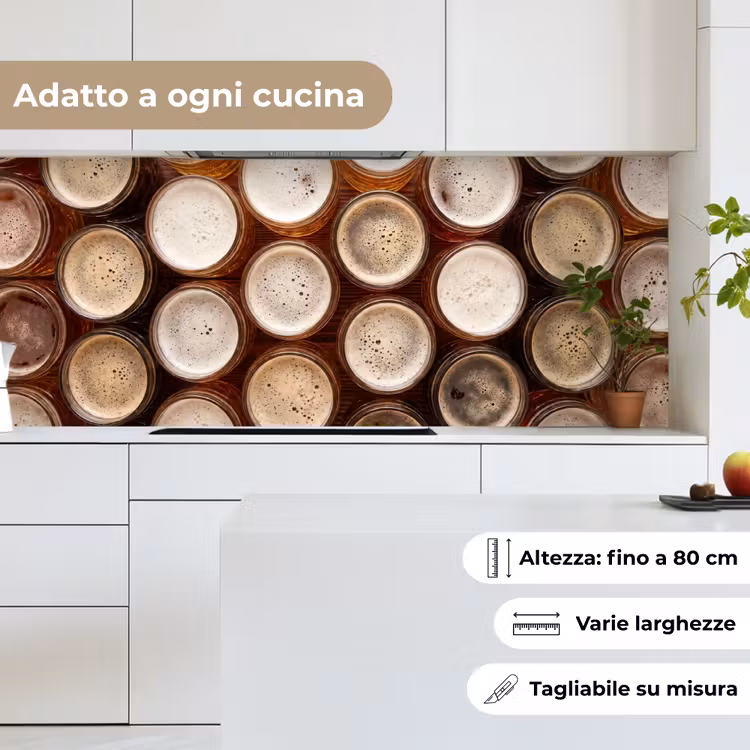 Schienale cucina - Cibo - Bicchieri - Bevande - Motivo - Marrone — 7