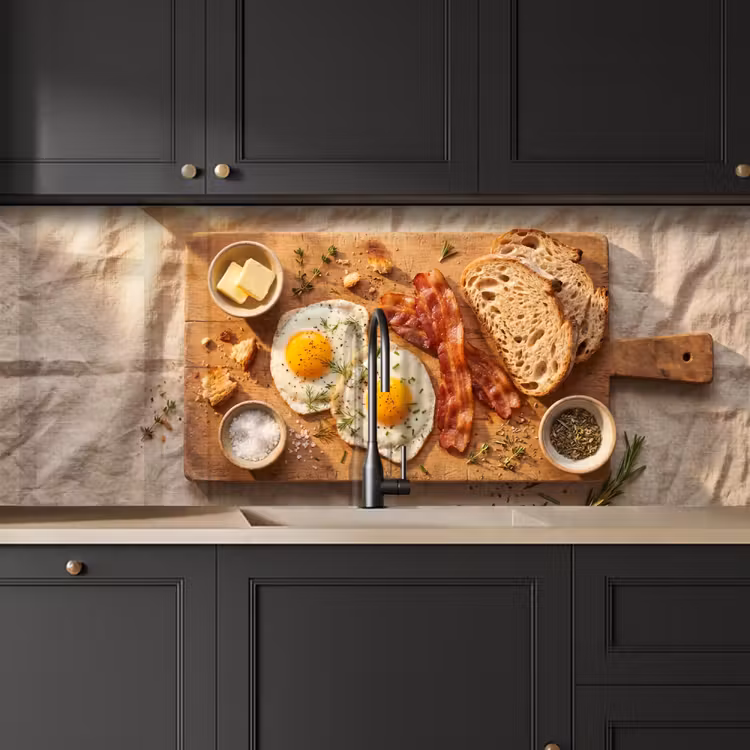 Schienale cucina - Cibo - Colazione - Legno - Rustico - Giallo — 6