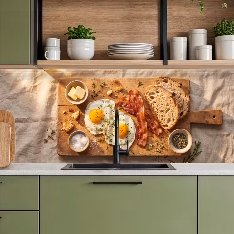 Schienale cucina - Cibo - Colazione - Legno - Rustico - Giallo — 8