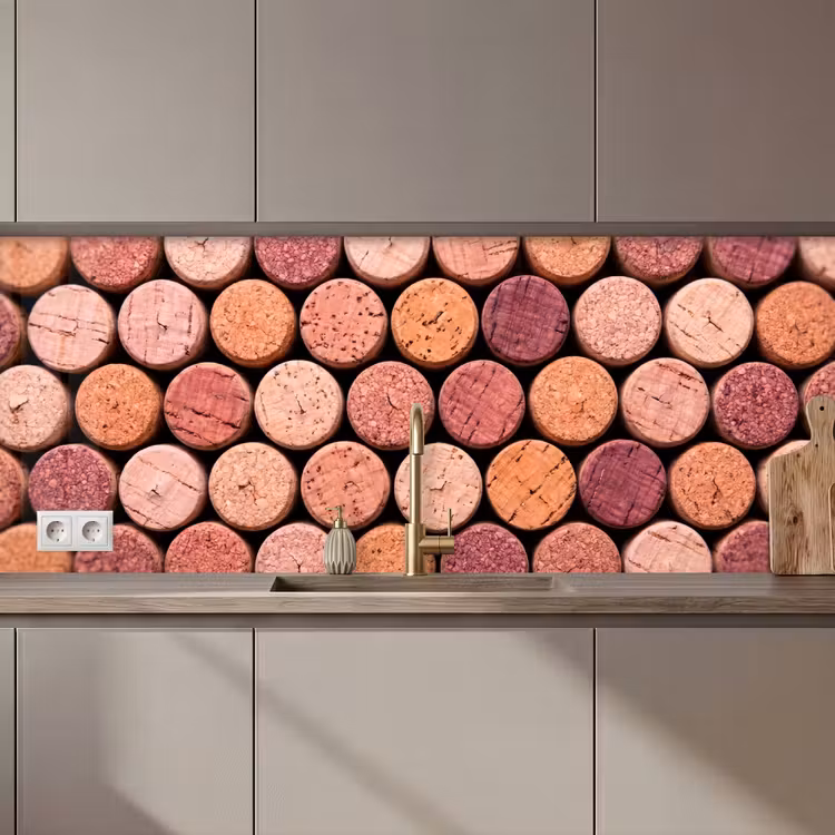 Schienale cucina - Sughero - Motivo - Astratto - Moderno - Rosso — 1