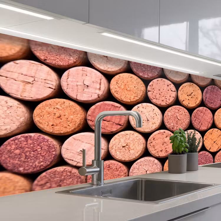 Schienale cucina - Sughero - Motivo - Astratto - Moderno - Rosso — 2