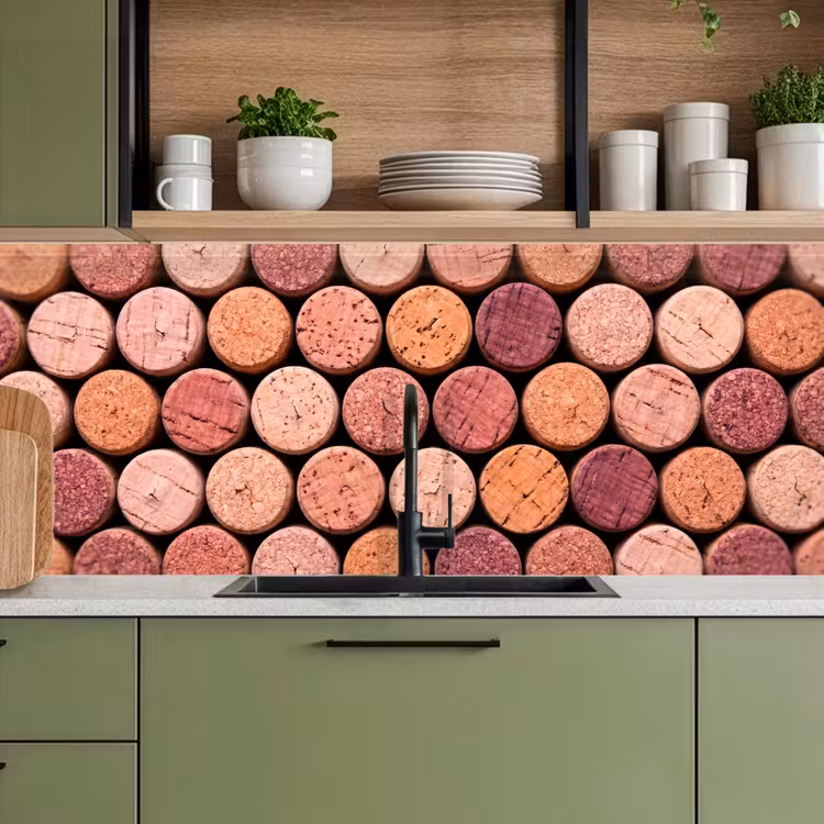 Schienale cucina - Sughero - Motivo - Astratto - Moderno - Rosso — 8