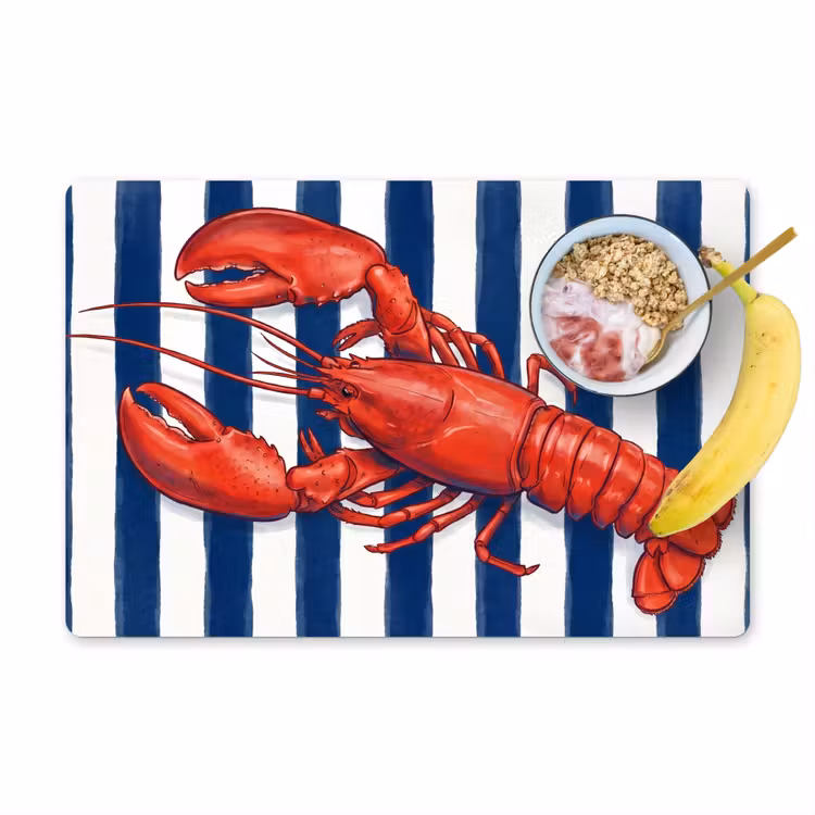 Tovaglietta – 6 pezzi - Crostaceo - Aragosta - Marino - Illustrazione - Rosso — 1