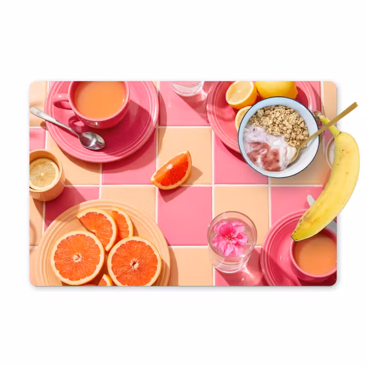 Tovaglietta – 6 pezzi - Cibo - Agrumi - Nature morte - Rosa - Arancione — 1