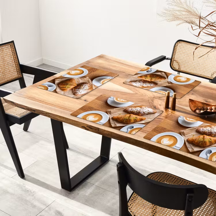 Tovaglietta – 6 pezzi - Cibo - Croissant - Caffè - Colazione - Moderno — 4