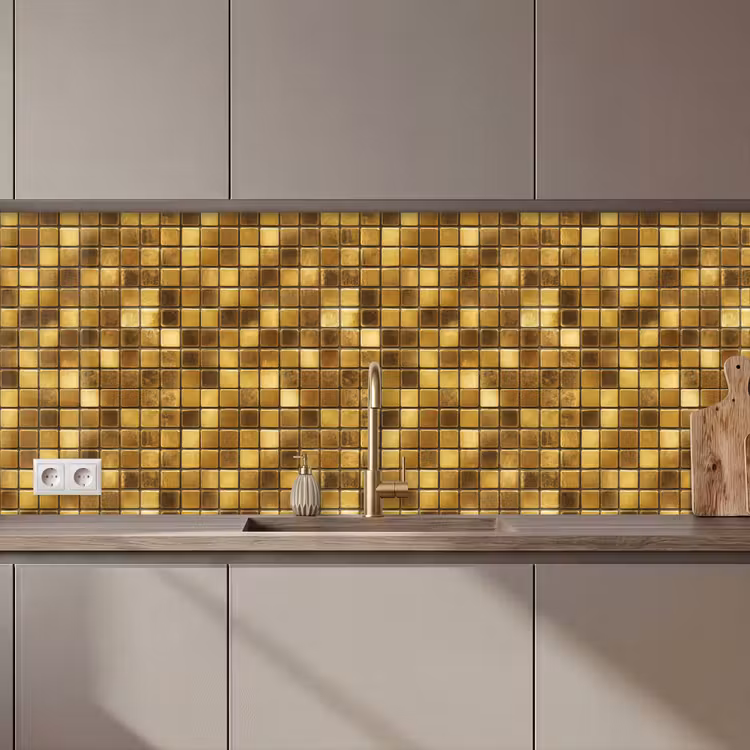 Schienale cucina - Piastrelle - Mosaico - Lusso - Oro caldo — 1