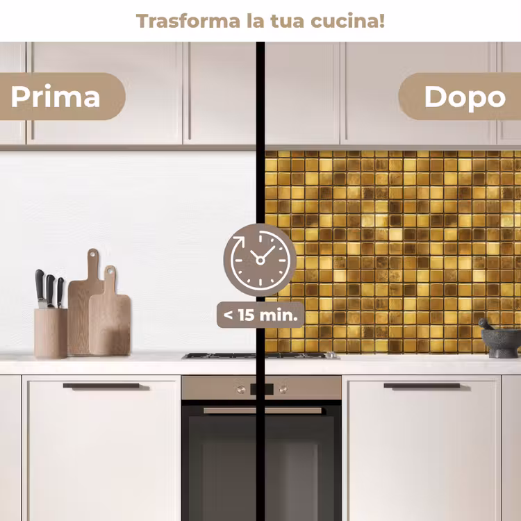 Schienale cucina - Piastrelle - Mosaico - Lusso - Oro caldo — 3