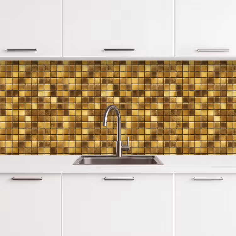 Schienale cucina - Piastrelle - Mosaico - Lusso - Oro caldo — 4