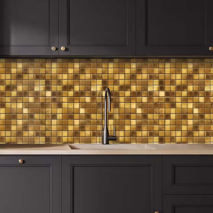 Schienale cucina - Piastrelle - Mosaico - Lusso - Oro caldo — 6