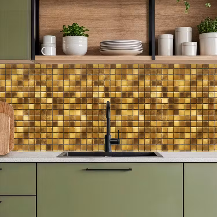 Schienale cucina - Piastrelle - Mosaico - Lusso - Oro caldo — 8