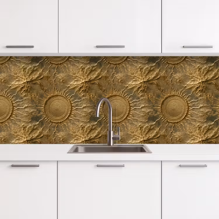 Schienale cucina - Sole - Rilievo - Antico - Oro — 4