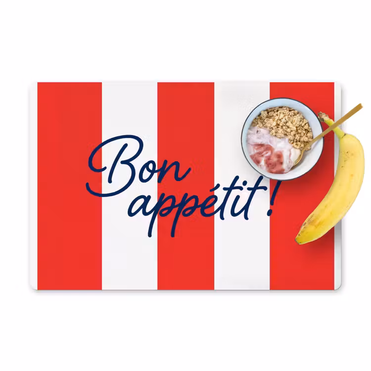 Tovaglietta – 6 pezzi - Cibo - Detto - Cucina - Grafica - Rosso-Bianco — 1