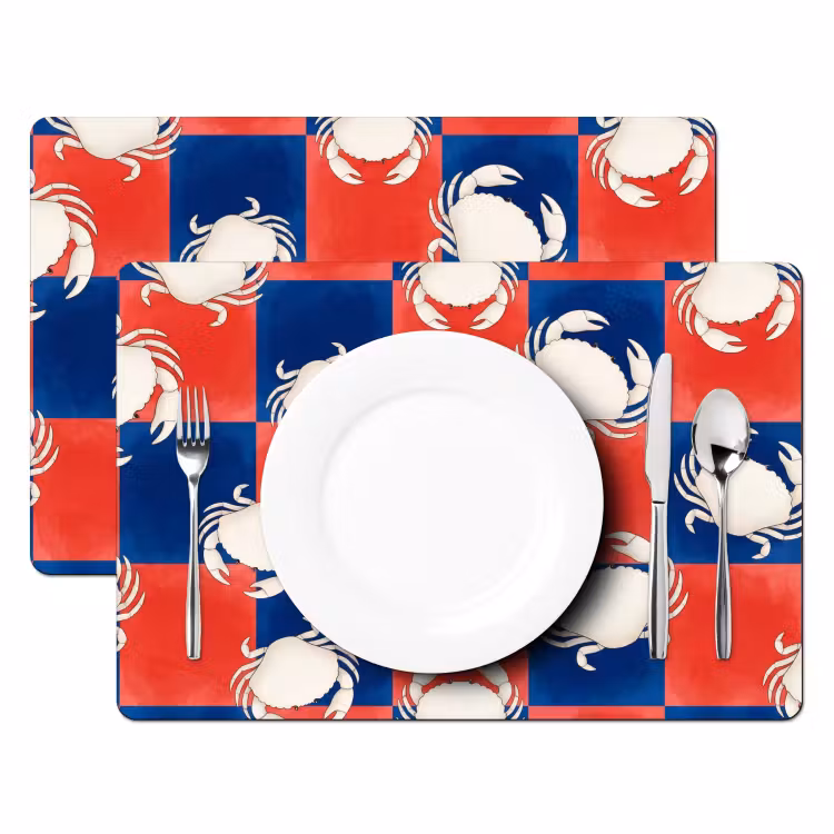 Tovaglietta – 6 pezzi - Motivo - Vita marina - Rosso - Blu - Astratto — 2