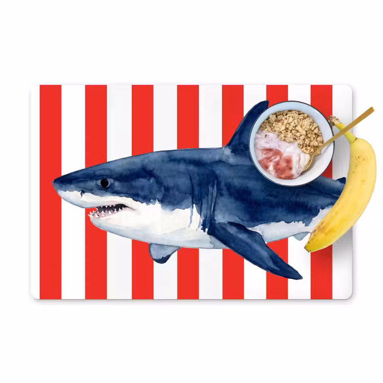 Tovaglietta – 6 pezzi - Pesce - Squalo - Mare - Illustrazione - Blu — 1