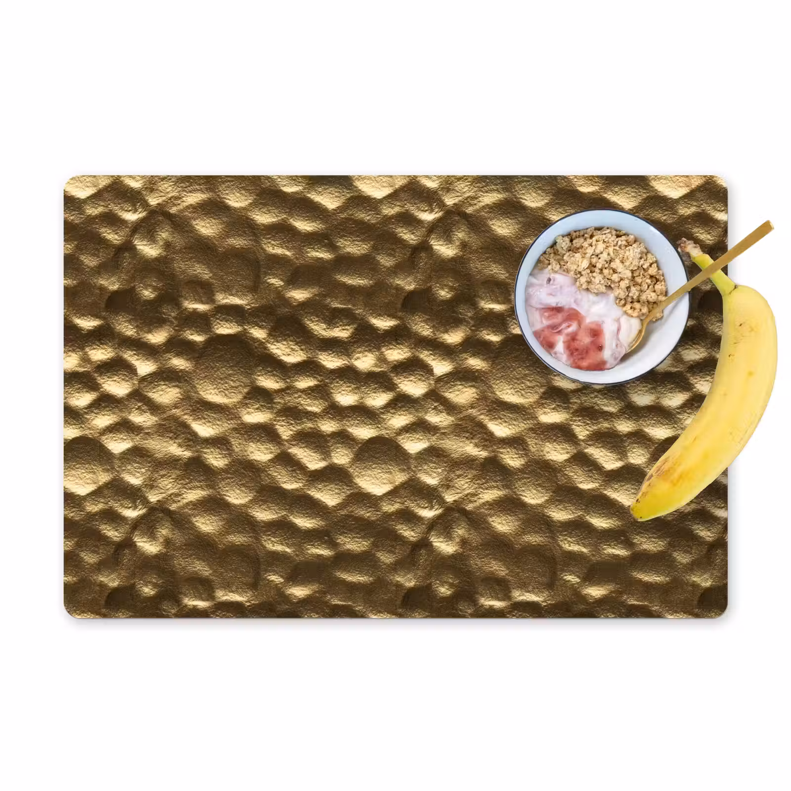 Tovaglietta – 6 pezzi - Martellato - Rilievo - Trama - Oro bronzo — 1