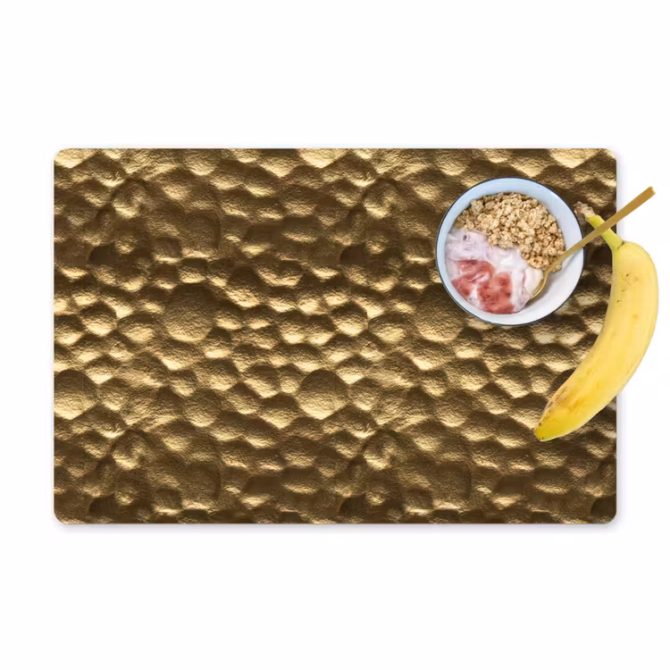 Tovaglietta – 6 pezzi - Martellato - Rilievo - Trama - Oro bronzo — 1