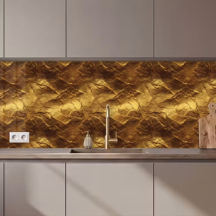 Schienale cucina - Foglia d'oro - Texture - Oro — 1