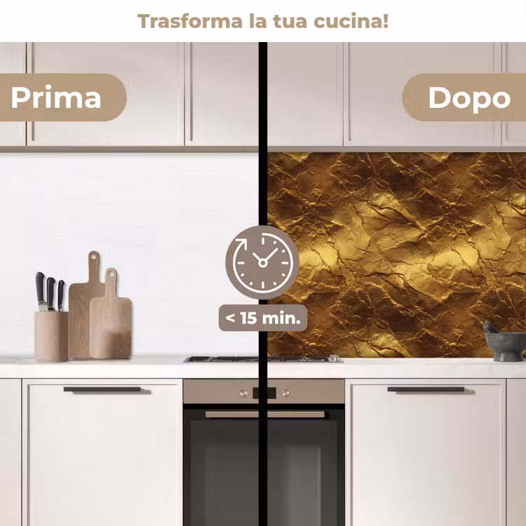 Schienale cucina - Foglia d'oro - Texture - Oro — 3
