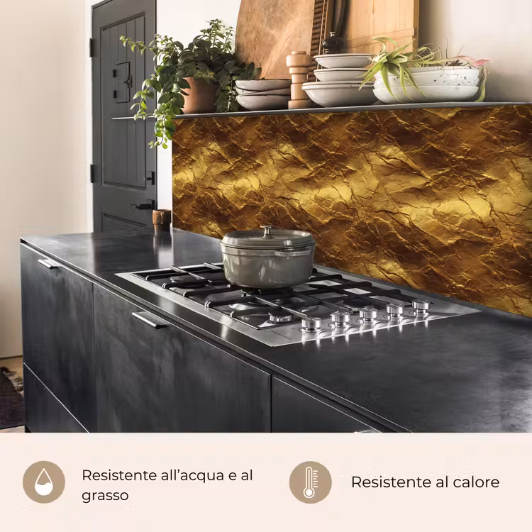 Schienale cucina - Foglia d'oro - Texture - Oro — 5