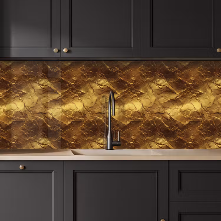 Schienale cucina - Foglia d'oro - Texture - Oro — 6
