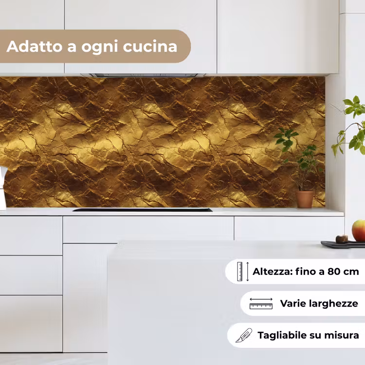 Schienale cucina - Foglia d'oro - Texture - Oro — 7