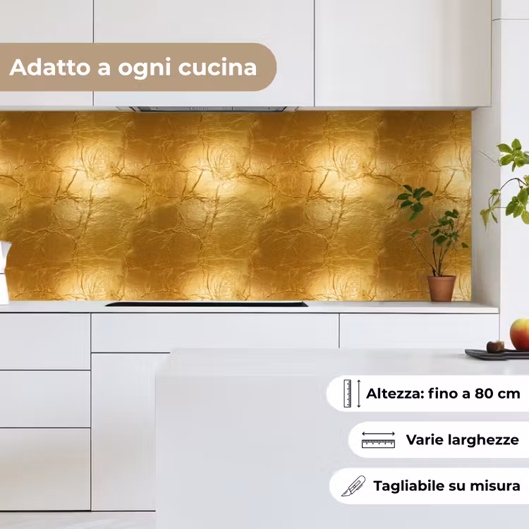 Schienale cucina - Foglia d'oro - Vintage - Texture - Oro caldo — 7