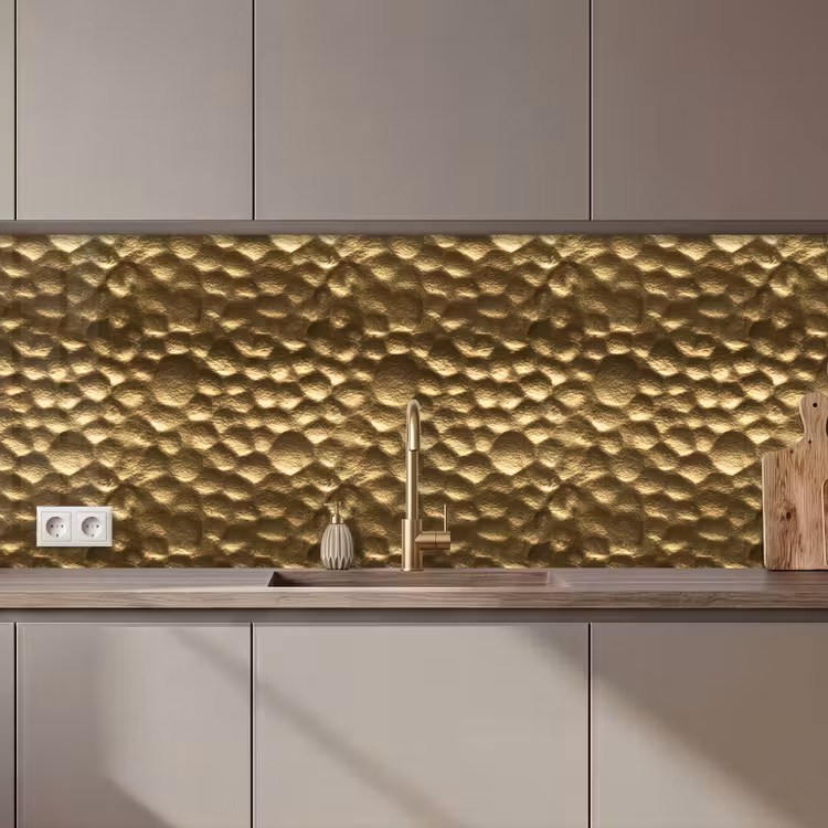 Schienale cucina - Martellato - Rilievo - Trama - Oro bronzo — 1