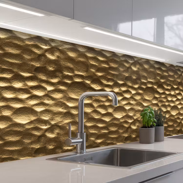 Schienale cucina - Martellato - Rilievo - Trama - Oro bronzo — 2