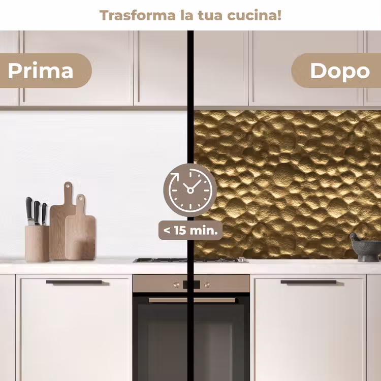 Schienale cucina - Martellato - Rilievo - Trama - Oro bronzo — 3