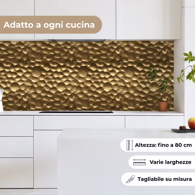 Schienale cucina - Martellato - Rilievo - Trama - Oro bronzo — 7