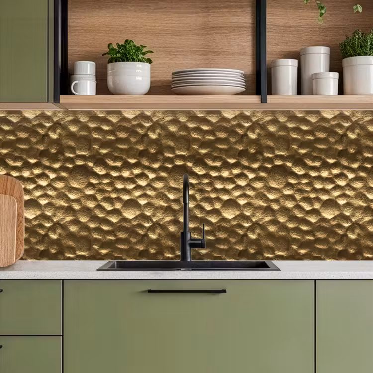 Schienale cucina - Martellato - Rilievo - Trama - Oro bronzo — 8