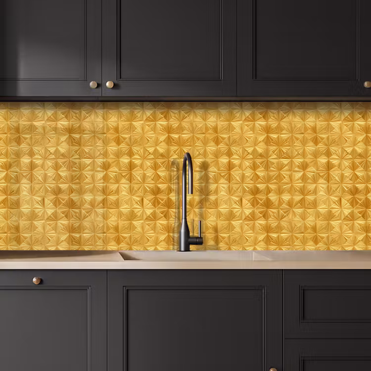 Schienale cucina - Piastrelle - Geometriche - A rilievo - Oro — 6