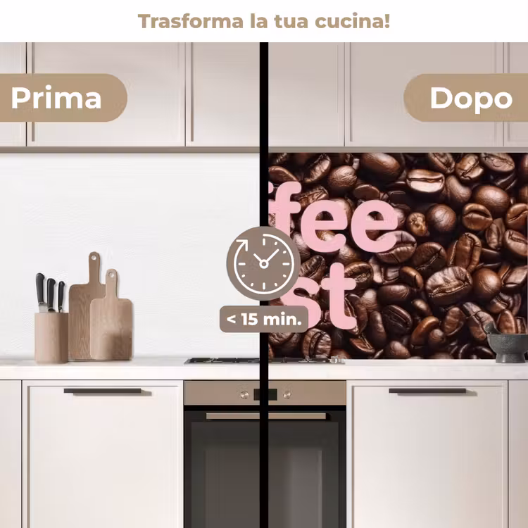 Schienale cucina - Coffee First - Chicchi di caffè - Rosa — 3