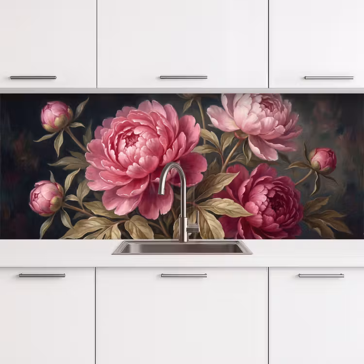 Schienale cucina - Fiori - Rosa - Classico - Natura — 4