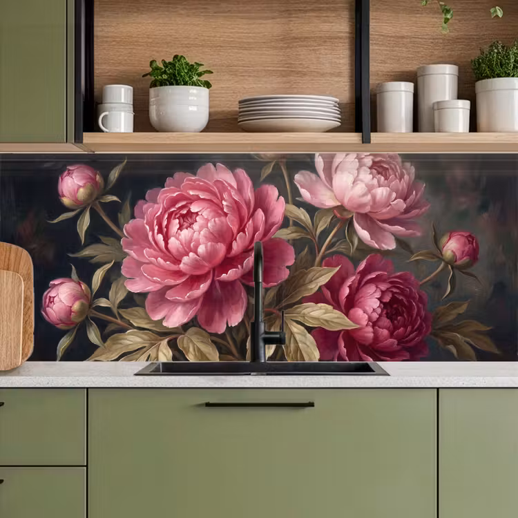 Schienale cucina - Fiori - Rosa - Classico - Natura — 8